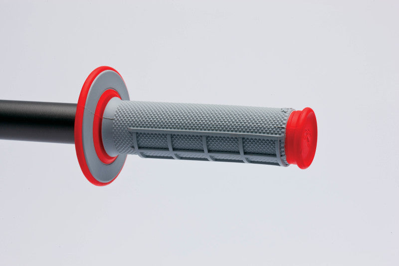 Renthal MX Dual Compound Grips 1/2 Waffle - Grey/ Red Grips Renthal