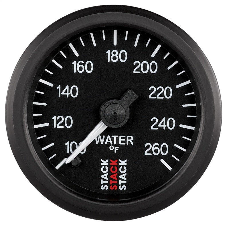 Autometer Stack 52mm 100-260 Deg F 1/8in NPTF Male Pro Stepper Motor Water Temp Gauge - Black Gauges AutoMeter