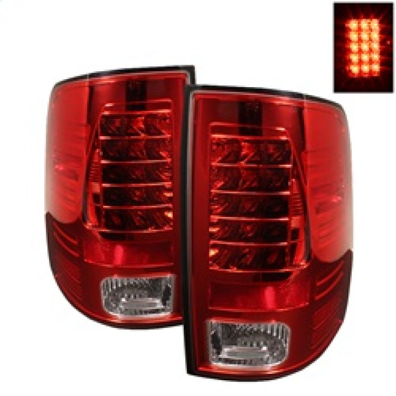Spyder Dodge Ram 1500 09-14 LED Tail Lights Incandescent- Red Clear ALT-YD-DRAM09-LED-RC Tail Lights SPYDER