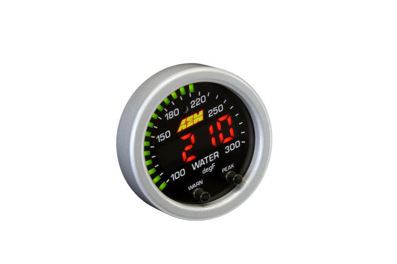 AEM X-Series Temperature 100-300F Gauge Kit (ONLY Black Bezel and Water Temp. Faceplate) Gauges AEM