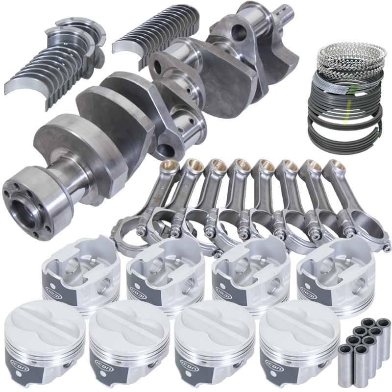 Eagle Chevy 350 1Pc 3.750in Crank 5.700in I-Beam Rods -10cc 4.060in Pistons Rotating Assembly Rotating Assemblies Eagle