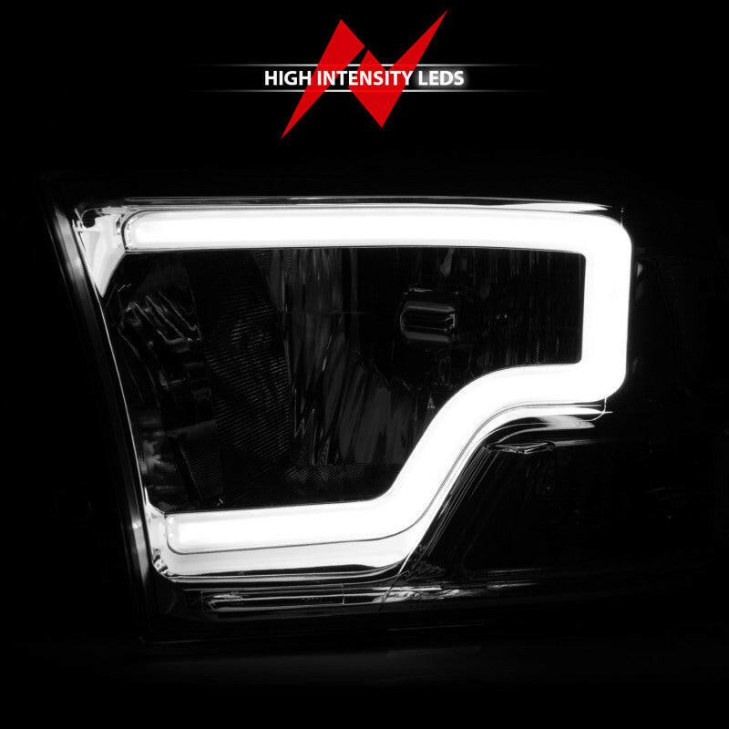 ANZO 2009-2018 Dodge Ram 1500/ 2500/ 3500 Crystal Headlights w/ Light Bar Chrome Housing Headlights ANZO