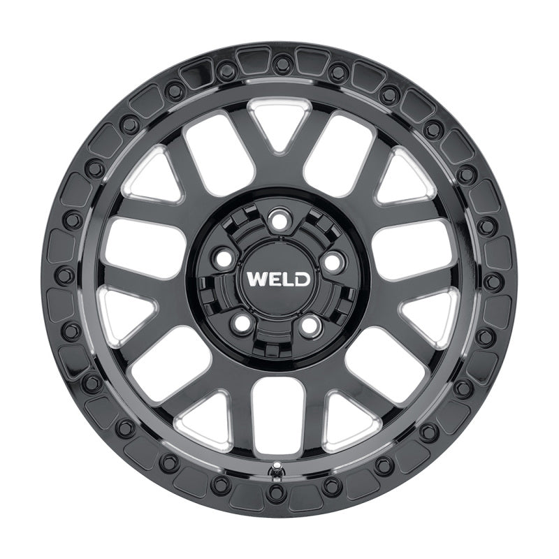 Weld Off-Road W902 17X10 Cinch Beadlock 5X127 5X139.7 ET-24 BS4.50 Gloss BLK MIL / BLK Ring 87.1 Wheels - Cast Weld