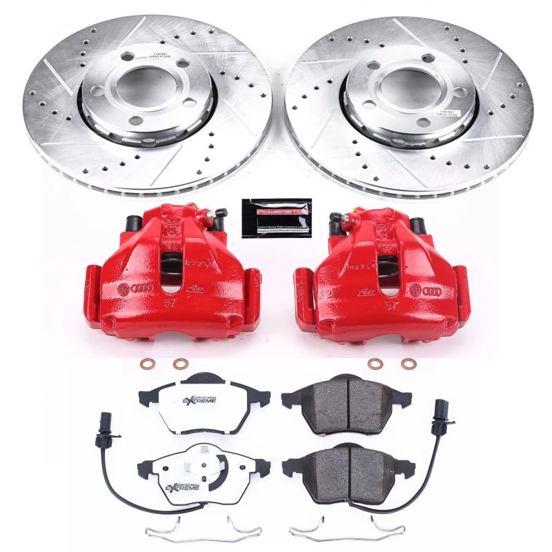 Power Stop 99-01 Audi A4 Front Z26 Street Warrior Brake Kit w/Calipers Brake Kits - Performance D&S PowerStop