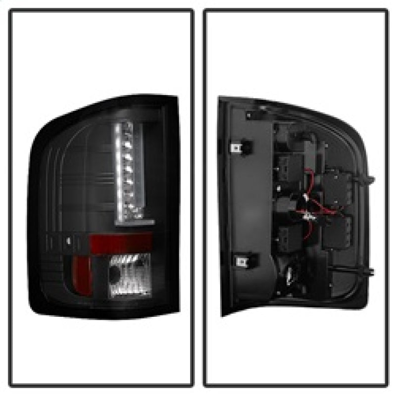 Spyder Chevy Silverado 07-13 Version 2 LED Tail Lights - Black ALT-YD-CS07V2-LED-BK Tail Lights SPYDER