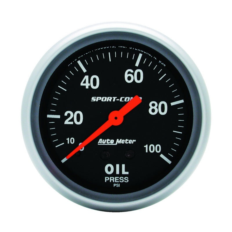 Autometer Sport-Comp 66.7mm 0-100 PSI, Mechanical Oil Pressure Gauges AutoMeter