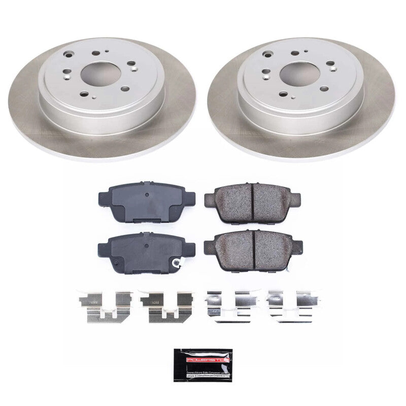 Power Stop 06-14 Honda Ridgeline Rear Semi-Coated Rotor Kit Brake Kits - Performance Blank PowerStop
