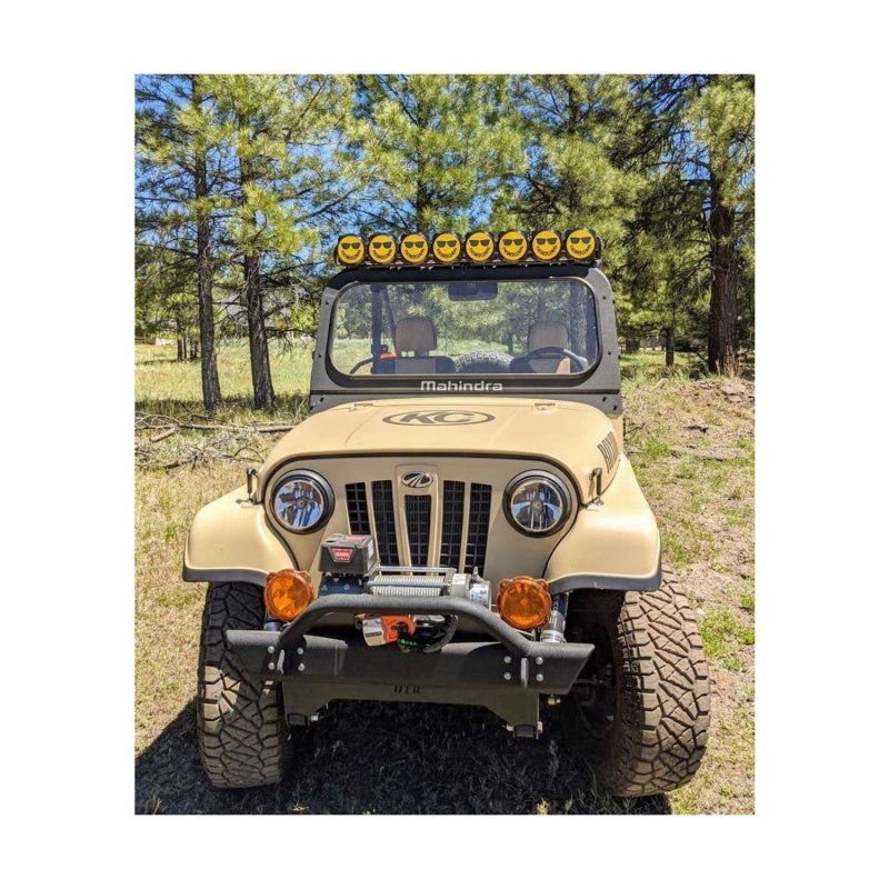 KC HiLiTES 6in. Hard Cover for Gravity Pro6 LED Lights (Single) - Smiley Face- Yellow/Black KC Logo Light Covers and Guards KC HiLiTES