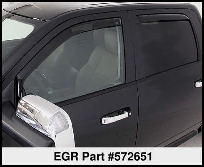 EGR 09+ Dodge Ram Pickup Quad Cab In-Channel Window Visors - Set of 4 (572651) Wind Deflectors EGR