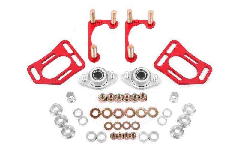 BMR 90-93 Fox Mustang Caster Camber Plates - Red Shock Mounts & Camber Plates BMR Suspension