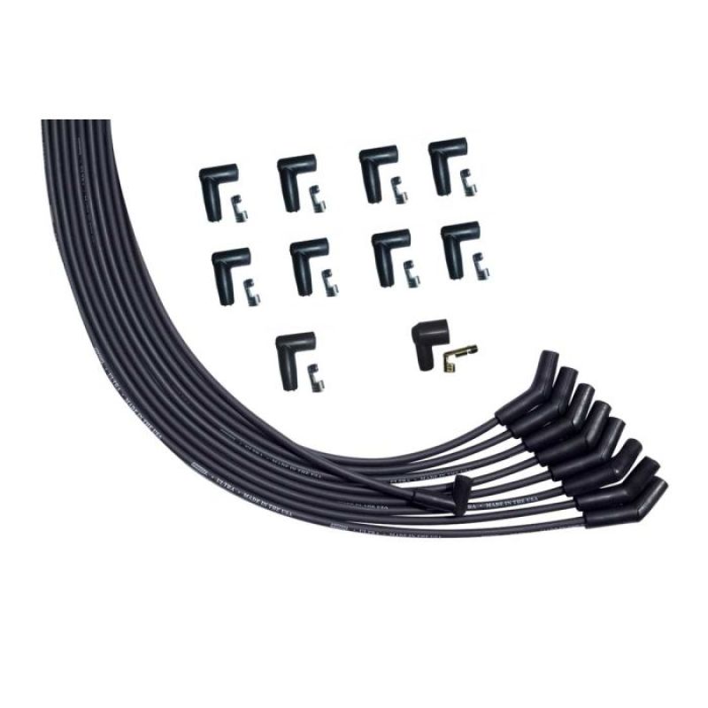Moroso Universal V8 135 Deg Plug Unsleeved HEI Ultra Spark Plug Wire Set - Black Spark Plug Wire Sets Moroso