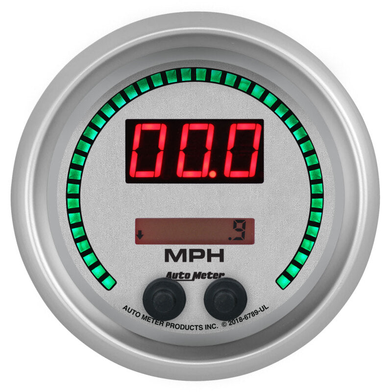 Autometer 85.7mm Silver Switchable 260 MPH / 260 KM/H Speedometer Ultra-Lite Elite Digital Gauge Gauges AutoMeter