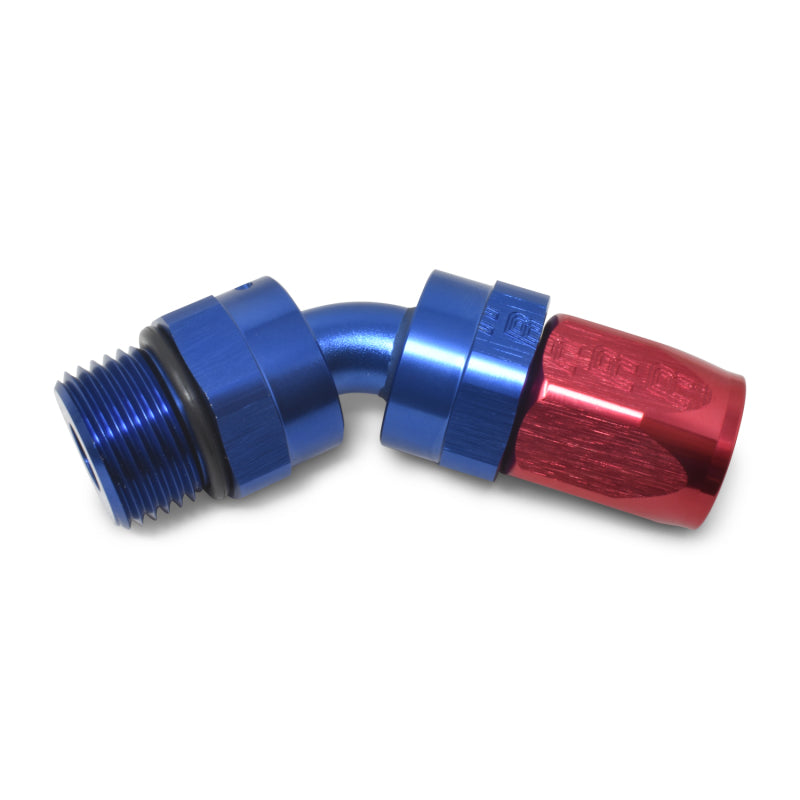 Russell Performance -10 AN Red/Blue Male SAE Port to -8 Hose 90 Degree (-10 Port 7/8in-14 Thread) Hardware Kits - Other Russell
