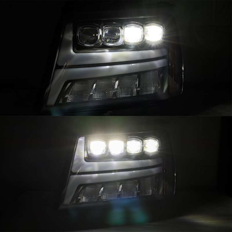 AlphaRex 07-13 Toyota Tundra / 08-17 Sequoia PRO-Series Projector Headlights Chrome w/Seq. Sig. + DR Headlights AlphaRex