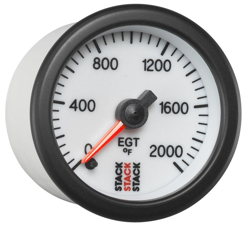 Autometer Stack 52mm 0-2000 Deg F Pro Stepper Motor Exhaust Gas Temp Gauge - White Gauges AutoMeter