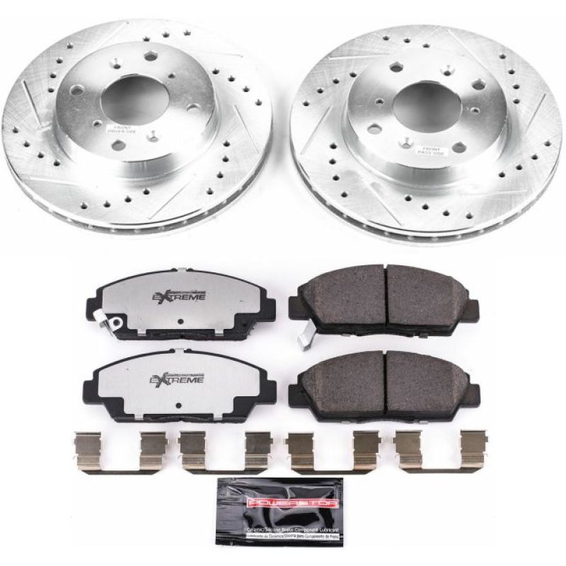 Power Stop 92-96 Honda Prelude Front Z26 Street Warrior Brake Kit Brake Kits - Performance D&S PowerStop