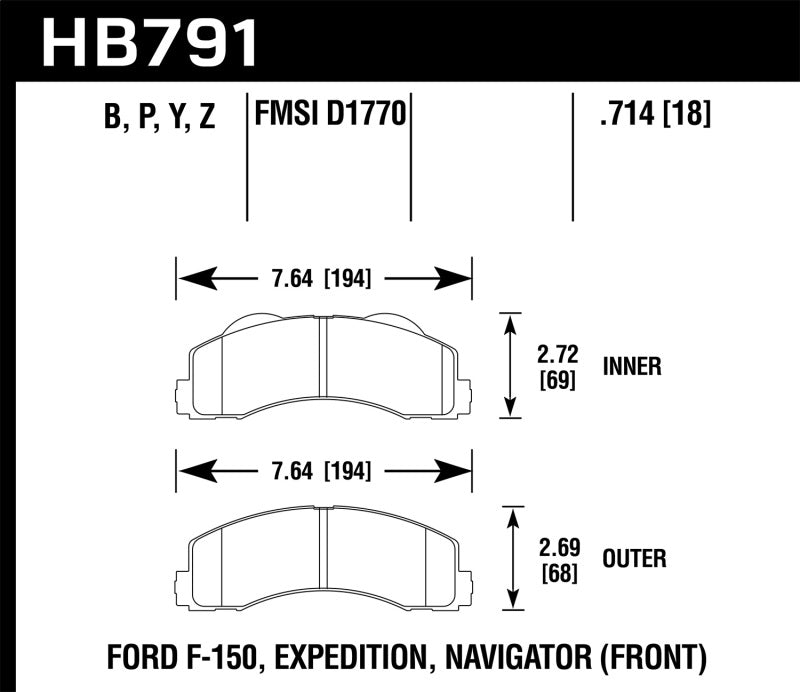 Hawk 14-16 Ford F-150 HPS 5.0 Front Brake Pads Brake Pads - Performance Hawk Performance