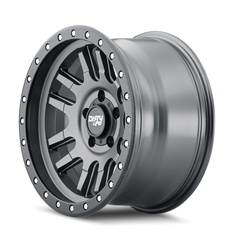 Dirty Life 9309 Canyon Pro 17x9/5x127 BP/-38mm Offset/71.5mm Hub Satin Graphite Wheel - Beadlock Wheels - Cast Dirty Life