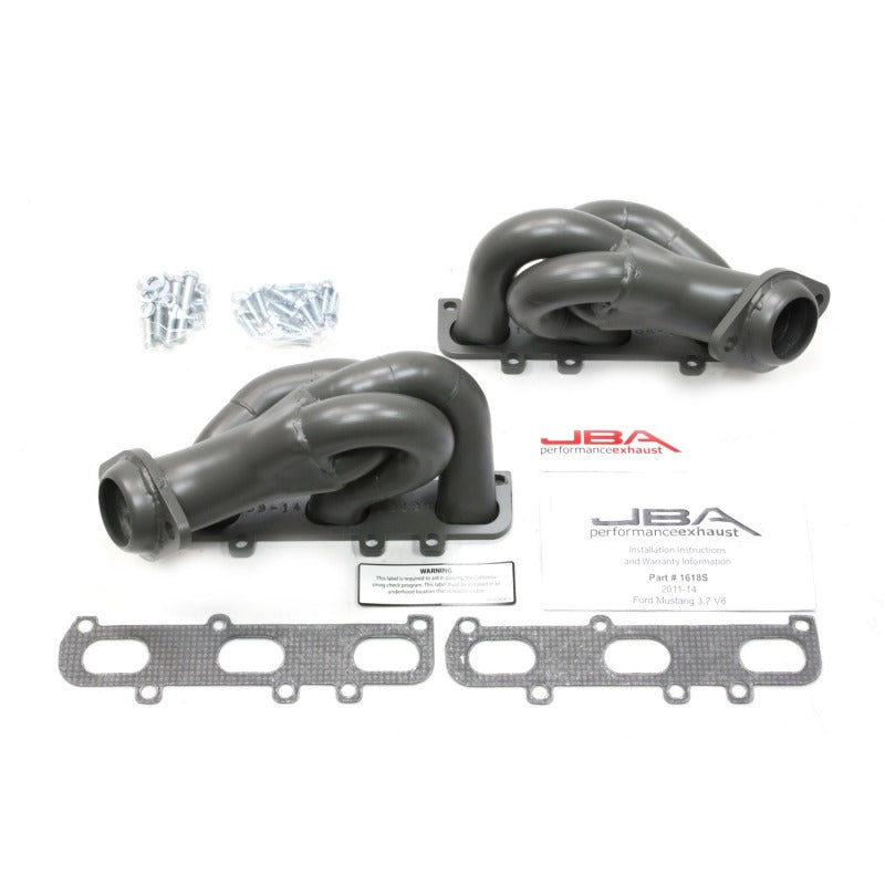 JBA 11-17 Ford Mustang 3.7L V6 1-5/8in Primary Ti Ctd Cat4Ward Header Headers & Manifolds JBA