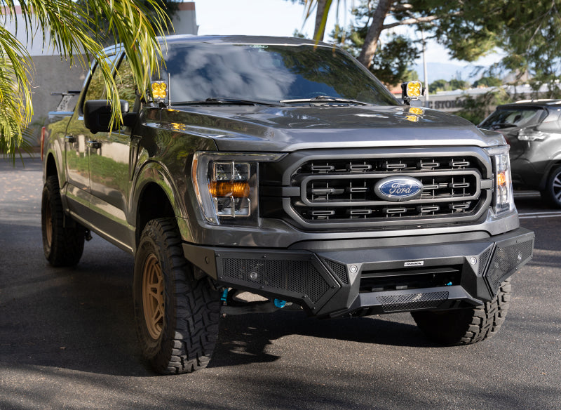 Go Rhino 21-23 Ford F-150 (4dr) Element Front Bumper w/ Power Bar - Tex. Blk Bumpers - Steel Go Rhino