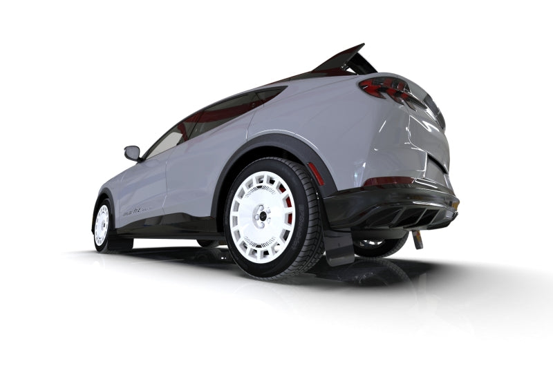 Rally Armor 2021-25 Ford Mach-E Rally Edition Black UR Mud Flap Metallic Black Logo Mud Flaps Rally Armor
