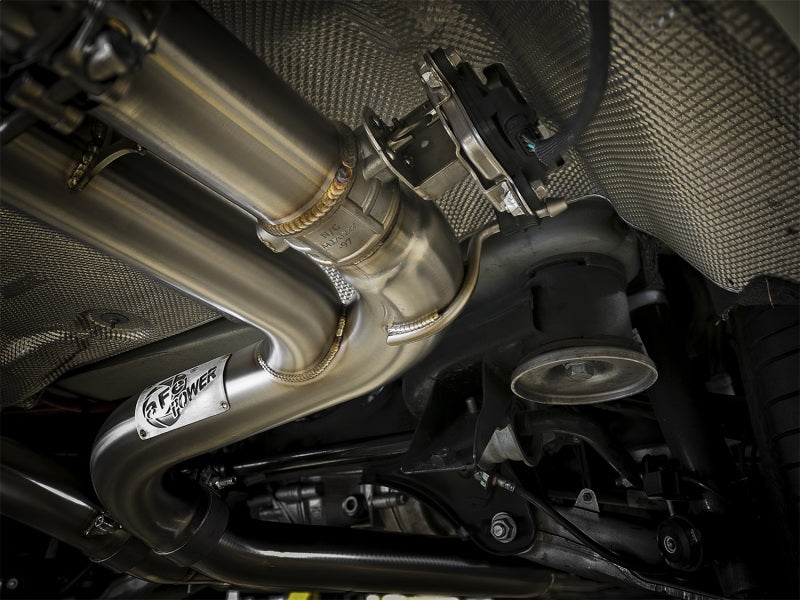aFe MACH Force-Xp 3.5in. 304 SS C/B Exhaust w/o Muffler 15-18 BMW X5 M V8-4.4L (tt) - Polished Tip Catback aFe