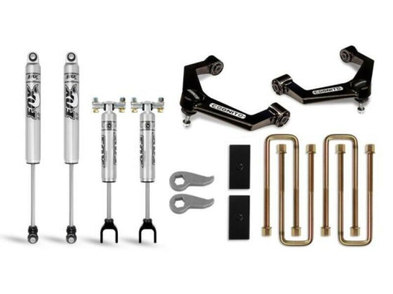 Cognito 20-24 Chevy Silv/Sierra 2500/3500HD 2/4WD 3in Perf Ball Joint Lvl Lift Kit w/ Fox PS 2.0 IFP Leveling Kits Cognito