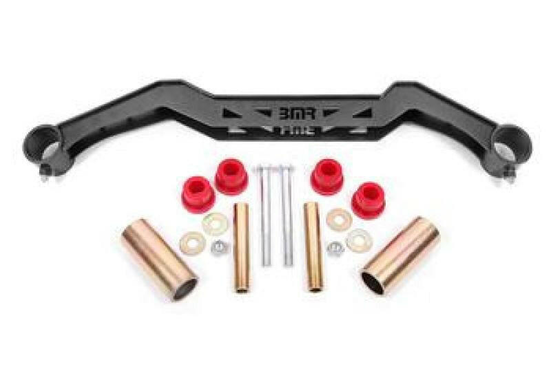BMR 79-93 Ford Mustang Transmission Crossmember TH350/PG/700R4/C4/C6/AOD/4L60 - Black Hammertone Crossmembers BMR Suspension