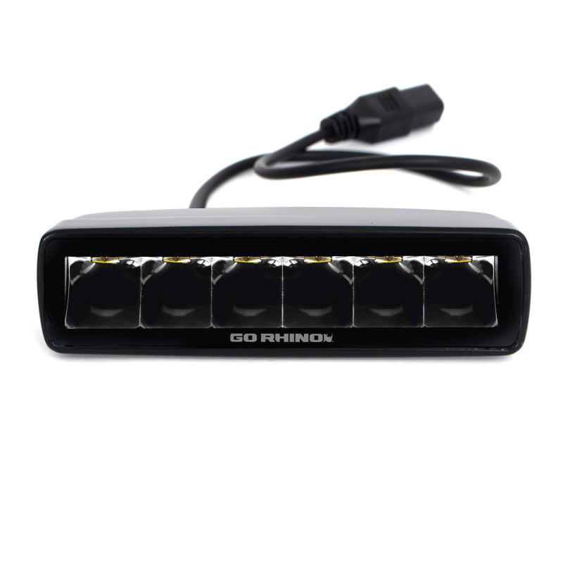 Go Rhino Xplor Blackout Series Sixline LED Spot Light Kit (Surface/Threaded Stud Mount) - Blk (Pair) Light Bars & Cubes Go Rhino
