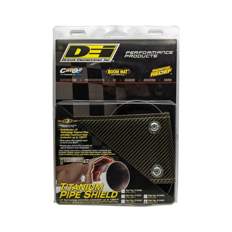 DEI Pipe Shield w/Stainless Steel Clamps - 4in x 12in - Titanium Thermal Sleeves DEI