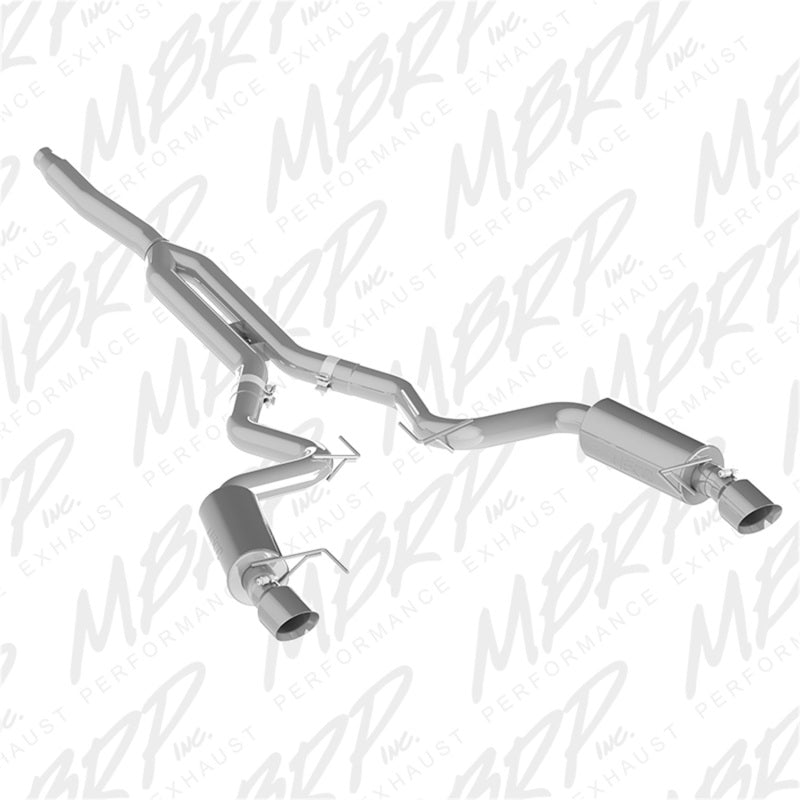 MBRP 15-18 Ford Mustang EcoBoost 2.3L Alum 3in Cat Back Dual Split Rear Exit (Street Version) Catback MBRP