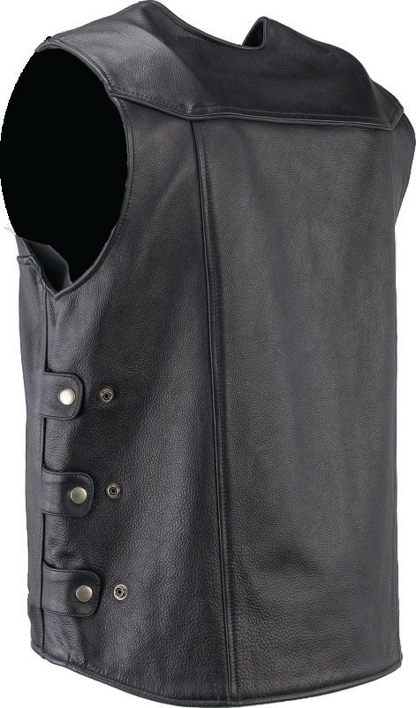 Kuryakyn Leather By River Road Plains Leather Vest Black - Small Vests Kuryakyn