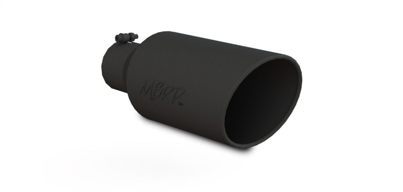MBRP Universal Exhaust Tip 7in O.D. Rolled End 4in Inlet 18in Length - Black Tips MBRP
