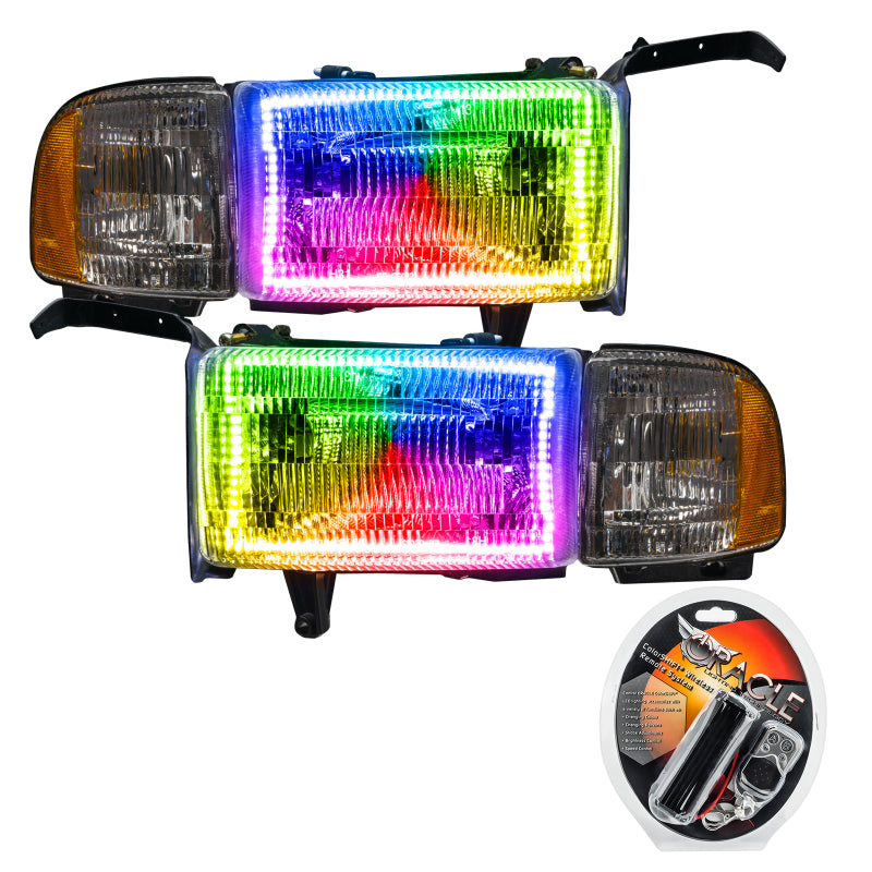 Oracle 94-02 Dodge Ram Pre-Assembled Halo Headlights - ColorSHIFT Headlights ORACLE Lighting