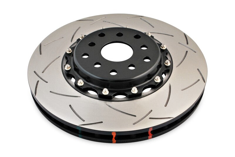 DBA 04-07 STi/2017 BRZ w/Perf. Pkg. 10 Hole Front Slotted 5000 Series 2/PC Rotor Assembled w/Blk Hat Brake Rotors - 2 Piece DBA