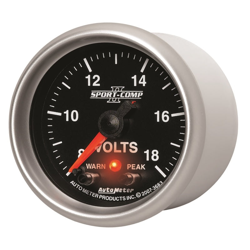 Autometer Sport-Comp II 2-1/16in Digital Voltometer Gauge - 18V Gauges AutoMeter