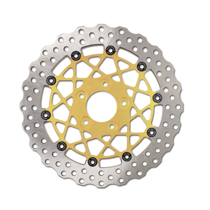 Performance Machine Disc/Carr Speedstar 11.8in x .20 FF No O/S Fr - Gold Ano Brake Rotors - Drilled Performance Machine