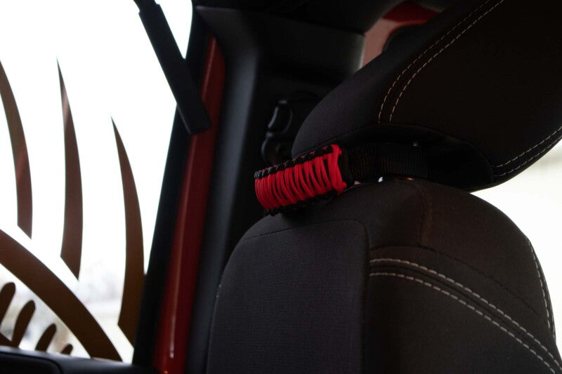 Fishbone Offroad Head Rest Paracord Grab Handles Red Dash & Interior Trim Fishbone Offroad