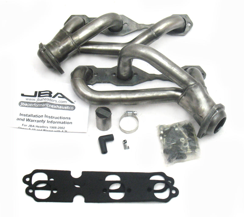 JBA 88-95& 02-03 GM S-Truck 4.3L V6 2WD 1-1/2in Primary Raw 409SS Cat4Ward Header Headers & Manifolds JBA