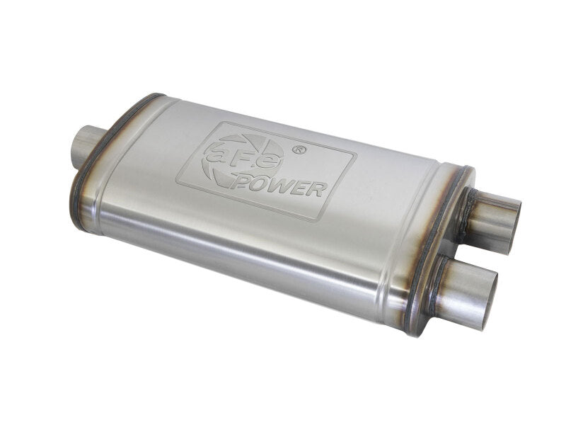 aFe MACH Force-Xp Muffler 3 IN ID Center/Dual-Outlet x 11 IN W x 6 IN H x 22 IN L - Oval Body Muffler aFe