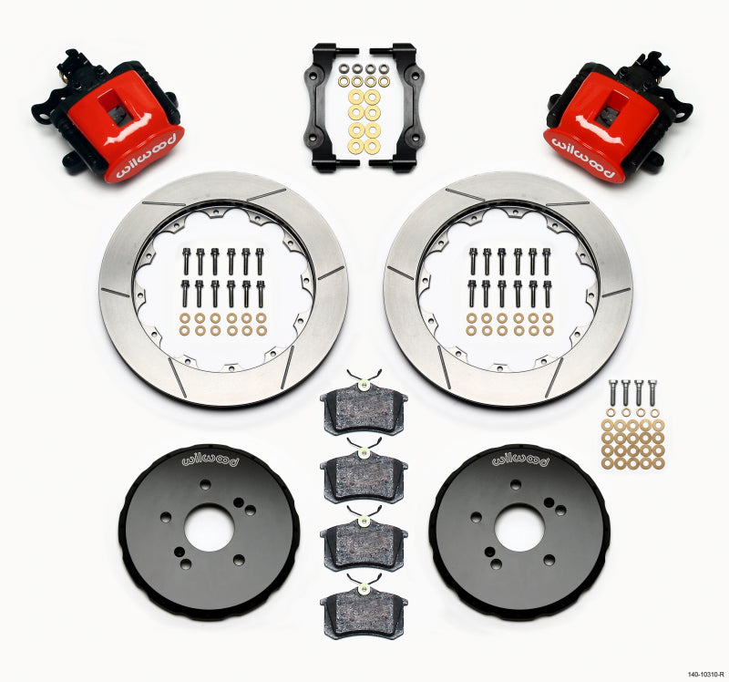 Wilwood Combination Parking Brake Rear Kit 12.88in Red Honda S2000 Brake Calipers - Perf Wilwood