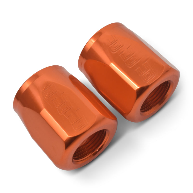 Russell Performance 2-Piece -8 AN Anodized Full Flow Swivel Hose End Sockets (Qty 2) - Orange Fittings Russell