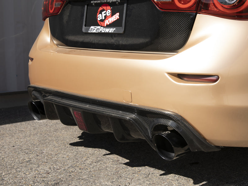 aFe 14-15 Infiniti Q50 V6 3.7L Takeda 2.5in 305 SS Cat Back Exhaust System w/ Black Tips Catback aFe