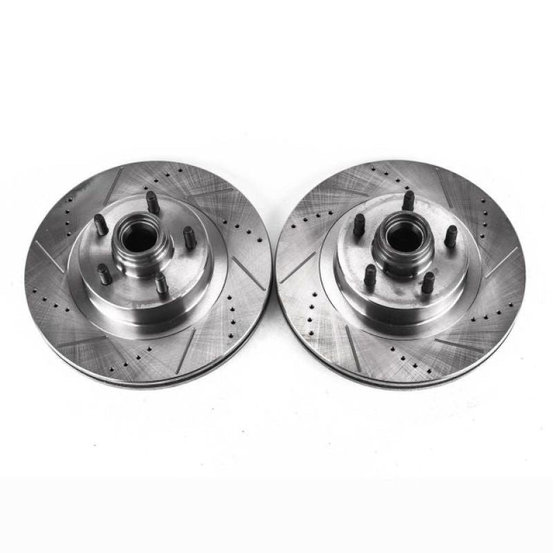 Power Stop 01-03 Ford Explorer Sport Front Evolution Drilled & Slotted Rotors - Pair Brake Rotors - Slot & Drilled PowerStop