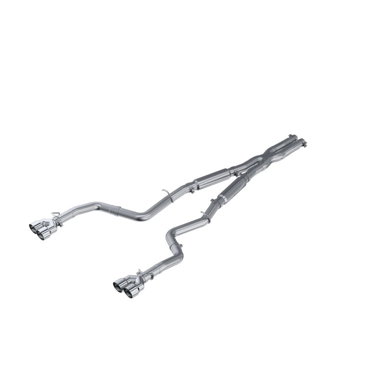 MBRP 15-16 Dodge Challenger RT 5.7L Aluminized Steel 3in Dual Rear Cat-back Quad Tips - Street Catback MBRP