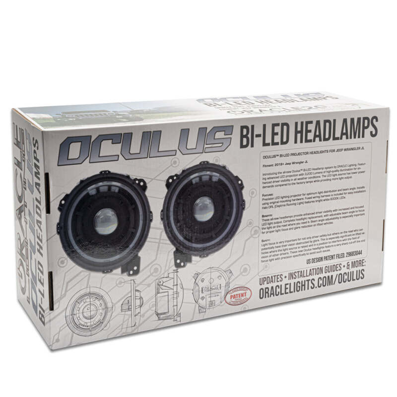 Oracle Jeep Wrangler JL Oculus Bi-LED Projector Headlights- Graphite Metallic - 5500K Headlights ORACLE Lighting