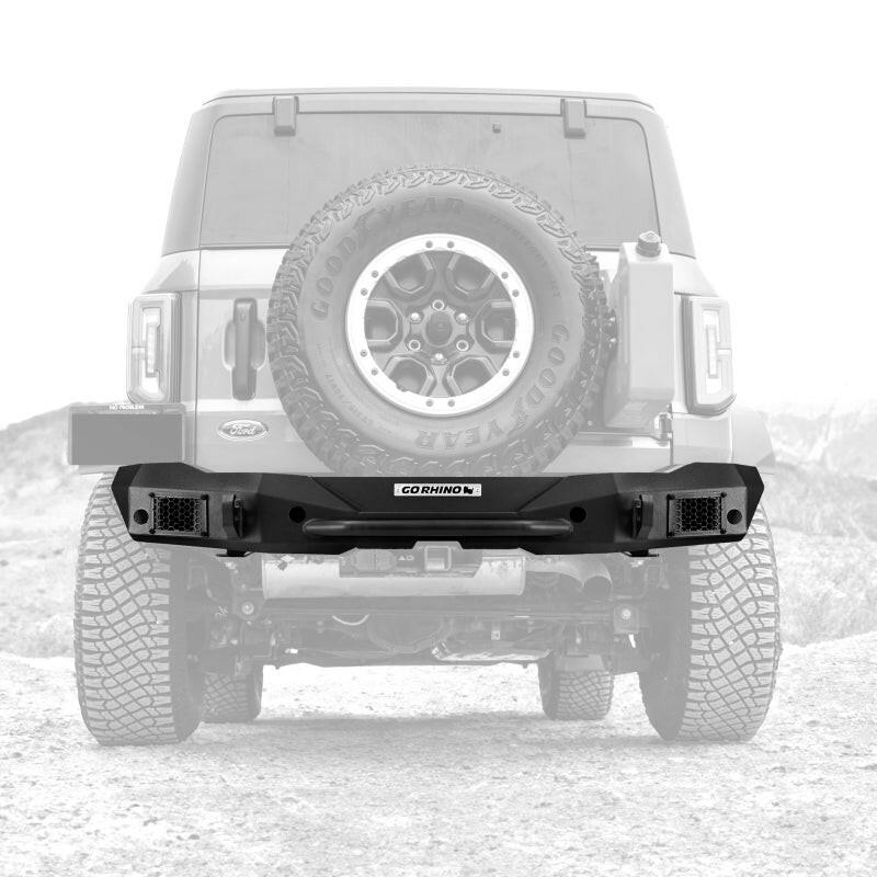 Go Rhino 21-24 Ford Bronco 2/4dr (Excl. Sport) Rockline Rear Full Width Bumper Bumpers - Steel Go Rhino