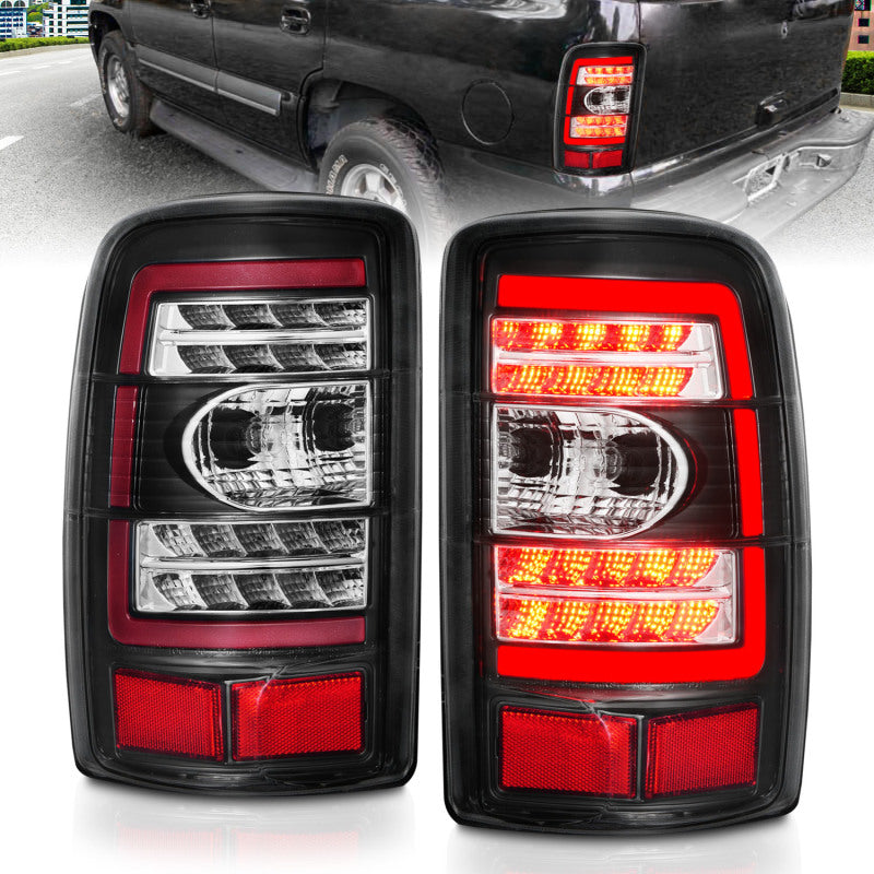 ANZO 2000-2006 Chevrolet Tahoe LED Tail Lights w/ Clear Lens Black Housing Tail Lights ANZO
