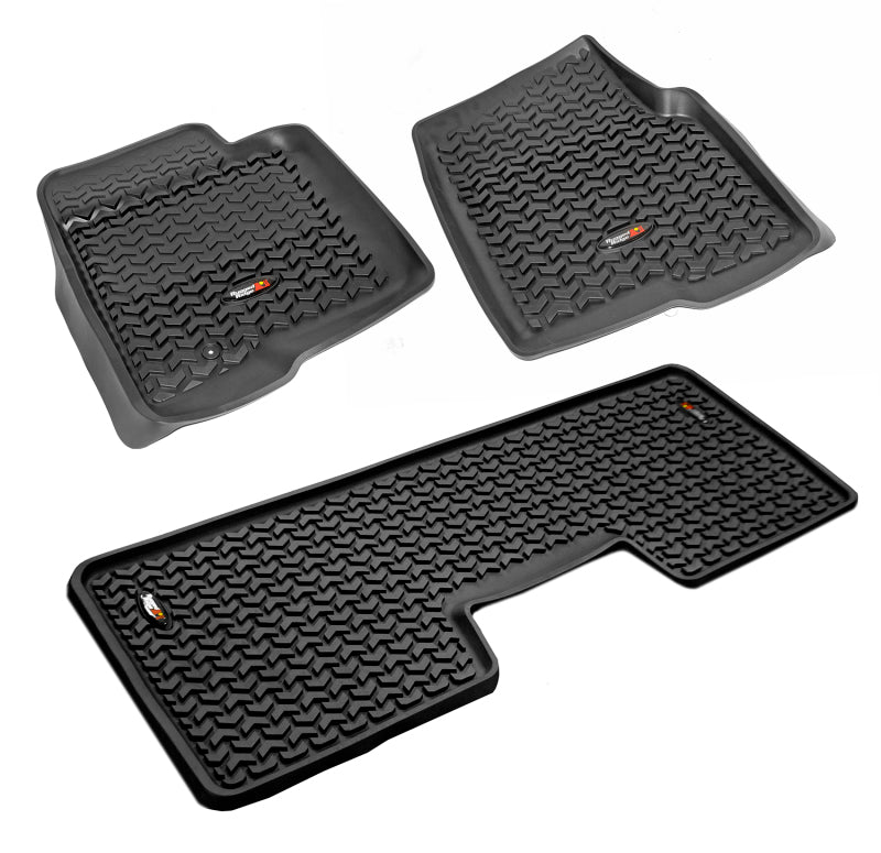 Rugged Ridge Floor Liner Front/Rear Black 2009-2014 Ford F-150 / Raptor Regular / S-Cab / S-Crew Floor Mats - Rubber Rugged Ridge