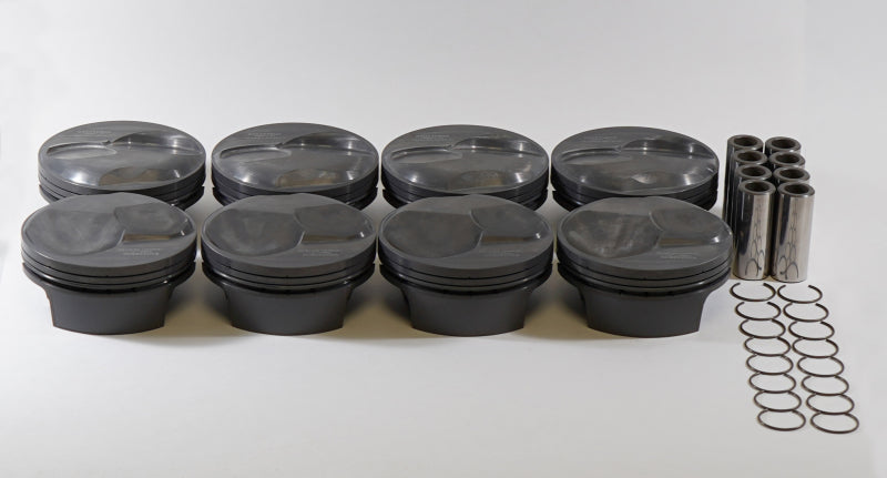 Mahle Piston Set SBF 565cid 4.600in Bore 4.250in Stroke 6.385in Rod .990in Pin 28cc 15.5 CR Piston Sets - Forged - 8cyl Mahle